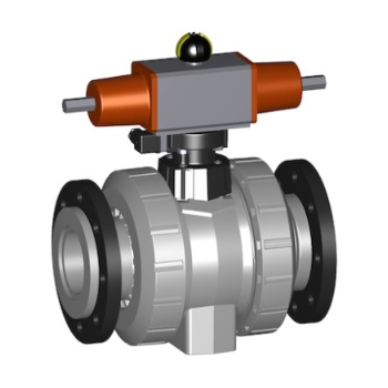 +GF+ 230 Pneumatic Ball Valve PVC-C FC with PP-st backing flange end