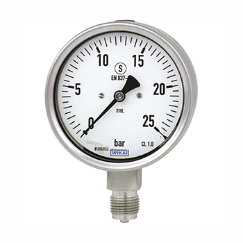 Wika 232.30, 233.30 Bourdon tube pressure gauge, stainless steel