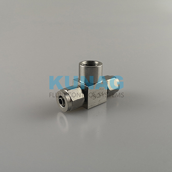 Three-way stainless steel connector G1 / 8 turn intubation Φ6X4 metal connector KUNAG