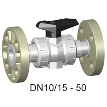 +GF+ 546 ball valve with bottom fixing nut with PP-GF support flange