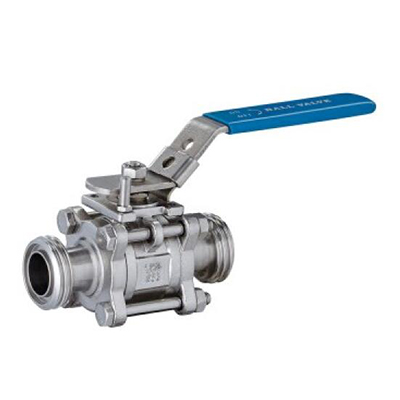 Three-piece all-inclusive threaded straight ball valve Interface thread