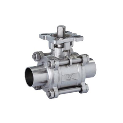 Three-piece all-inclusive high platform straight-through ball valve (with pneumatic) interface welding