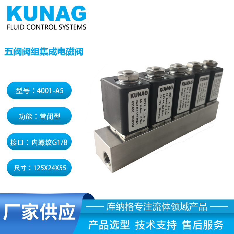 4001-A5型 微型阀组电磁阀1进5出 5进1出