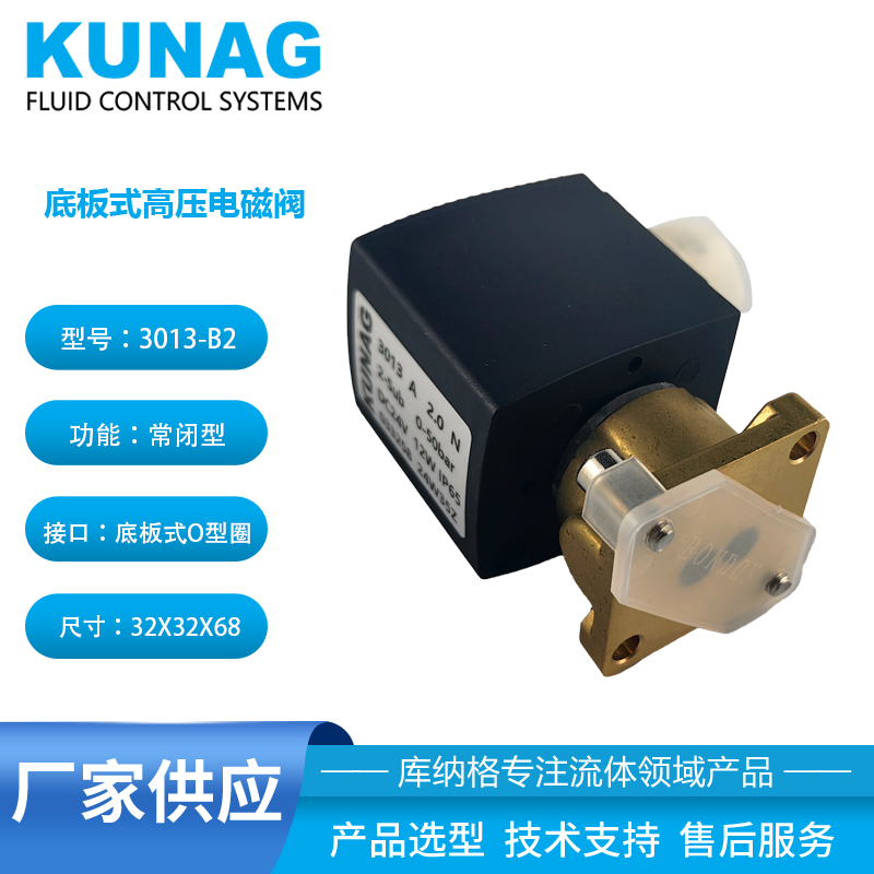 3013-B2型50公斤电磁阀 5Mpa 黄铜 底装式 O型圈