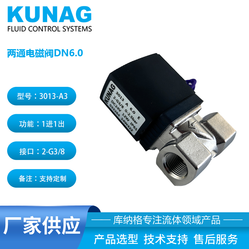 3013-A3型 两通不锈钢电磁阀G3/8 口径6mm