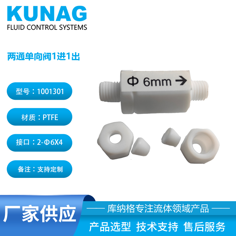 聚四氟乙烯 PTFE 铁氟龙 单向阀 1001301
