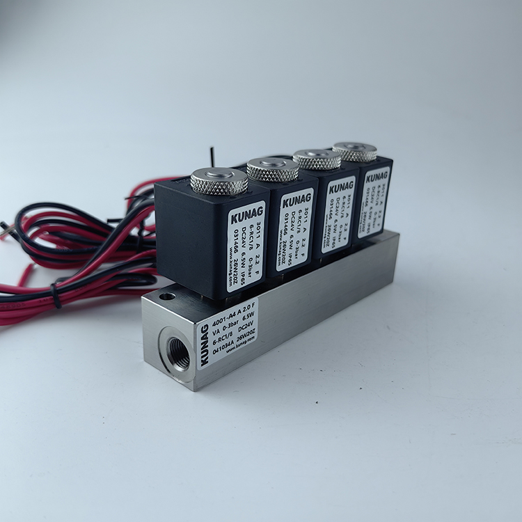 4001-A4 type combination solenoid valve, 4 inlets and 1 outlet, stainless steel, valve plate, valve assembly, integrated valve