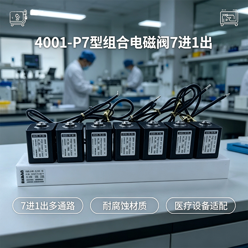 4001-P7型 PTFE组合电磁阀 | 7进1出 | 环保/医疗多通道耐腐蚀集中供液系统
